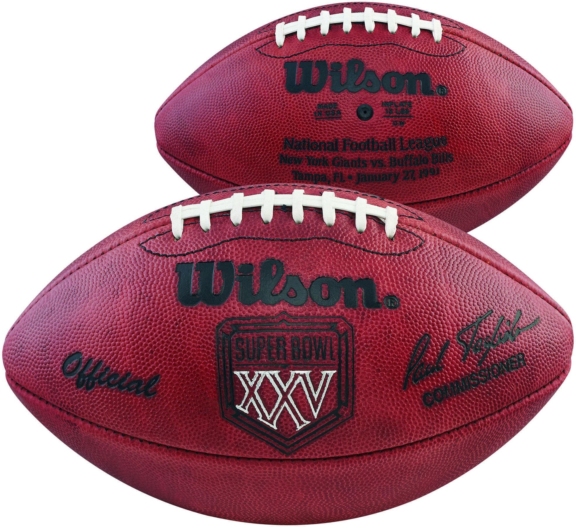 Wilson Official Super Bowl XXV Game Football - Authentic NFL Football for Collectors, Fans & Sports Enthusiasts | Perfect for Game Day, Memorabilia Displays & Football Themed Decor