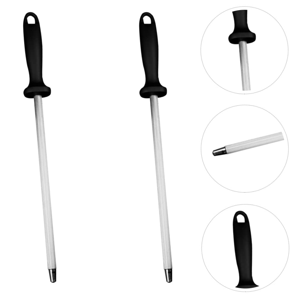 2-Pack Professional Kitchen Honing Rods - High-Quality Sharpening Rod for Knives, Chef Tools & Home Kitchen Supplies | Perfect for Sharpening, Honing & Maintaining Blades - Ideal for Chefs, Home Cooks & Culinary Enthusiasts