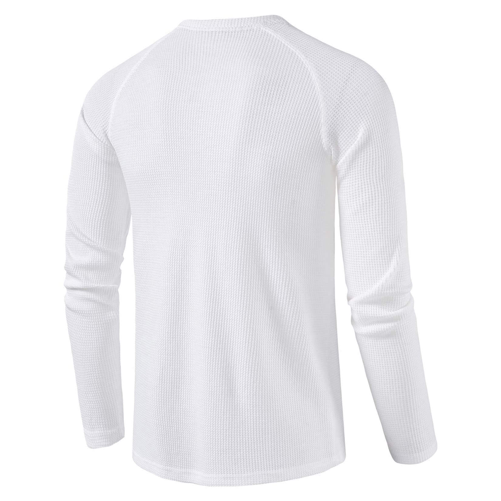 Lu's Chic Men's Long Sleeve Henley Waffle Knit T-Shirt | Casual Slim Fit Lightweight Shirt for Everyday Wear | Perfect for Work, Date Night & Weekend Outfits