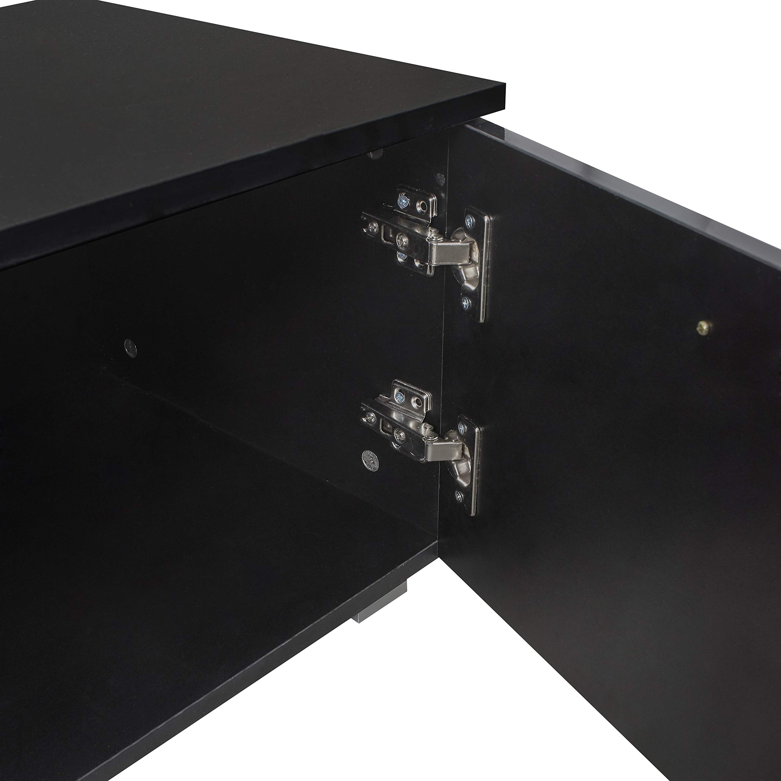 Modern TV Stand for Up to 70-inch TV - Home Entertainment Center with 2 Storage Drawers, Black | Perfect for Living Room, Bedroom & Home Theater Setup