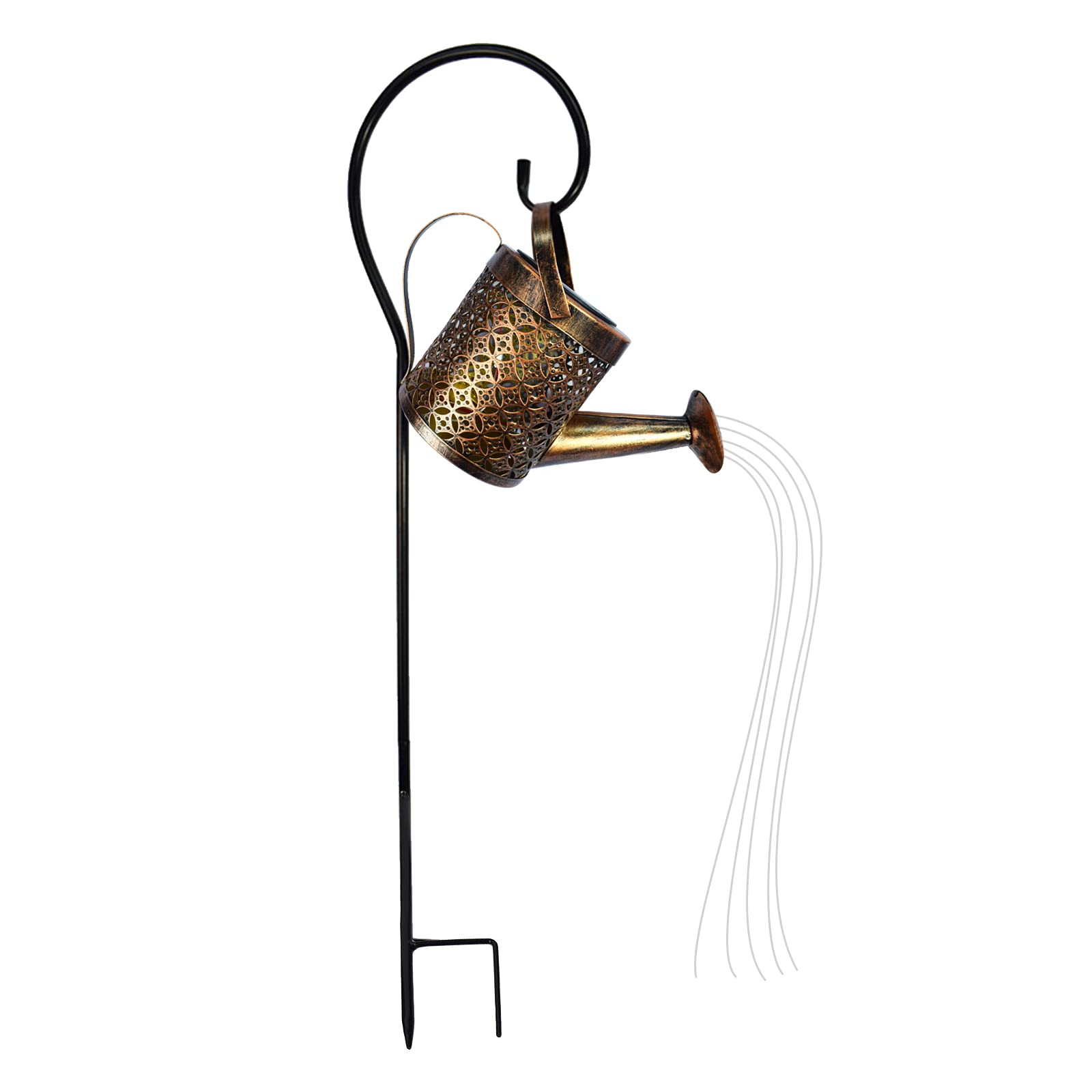 Solar Powered Retro Watering Can LED Stake Lights - IP65 Waterproof Outdoor Metal Landscape Lighting for Garden, Pathway, Walkway, Lawn & Backyard Security | Perfect for Patio Decor & Evening Ambience