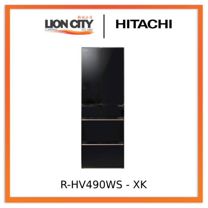 Hitachi R-HV490WS XK/XW/X 485L Multi-Door Refrigerator - Large Capacity French Door Fridge with Energy Star Rating for Modern Kitchen & Open Floor Plan Homes