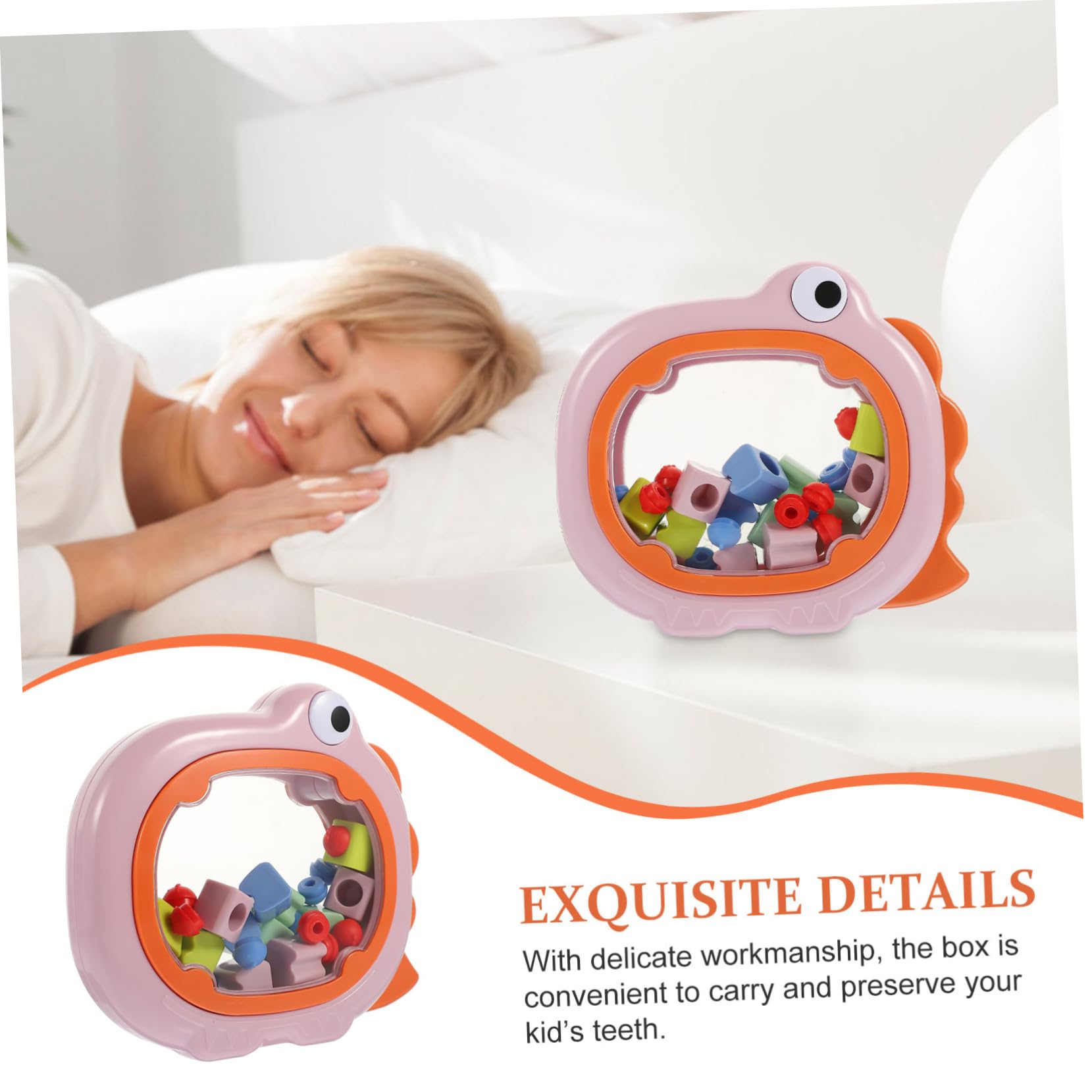 Toyvian 4-Piece First Tooth Keepsake Box Set with Suction Plates & Barrettes - Baby Tooth Storage Organizer for Kids, Perfect for Nursery Decor & Milestone Memory Preservation