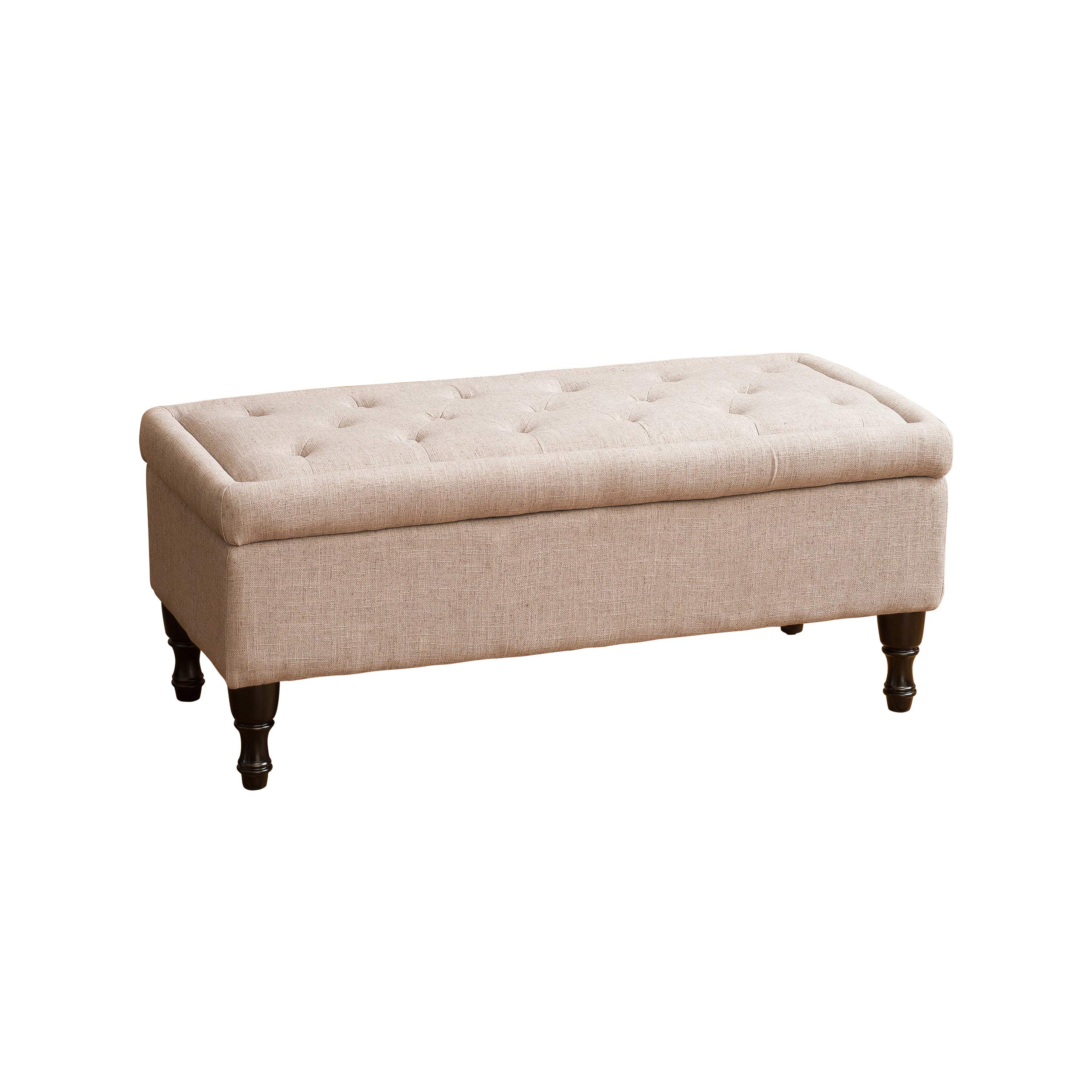 Christopher Knight Home Chantelle Fabric Storage Ottoman in Mixed Grey - Stylish Footrest & Hidden Storage for Living Room, Bedroom or Nursery