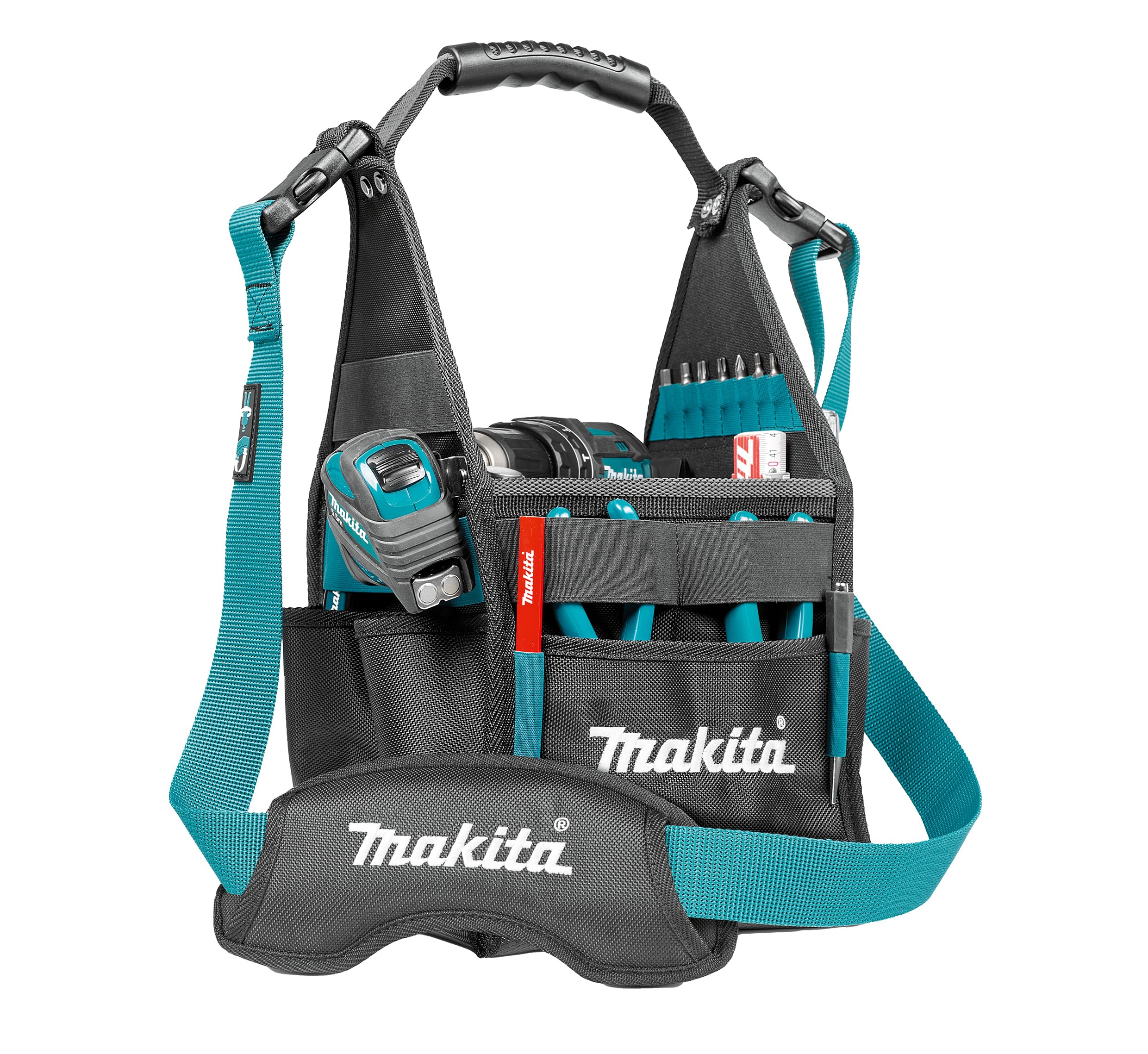 Makita E-05527 Heavy Duty Bucket Tool Organizer - Durable Tool Storage Bag for Construction, Plumbing & DIY Projects - Perfect for Job Sites, Workshops & Home Garage Organization