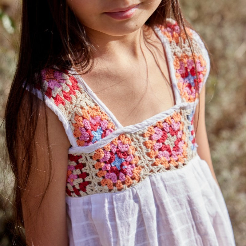 Bonheur du Jour Paris Bellize Girl Dress - Elegant Off White Floral Lace Dress for Girls | Perfect for Weddings, Parties & Special Occasions