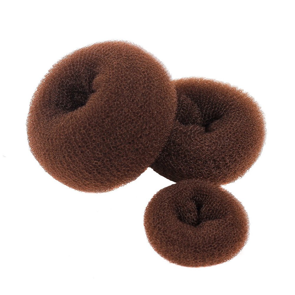 Wendy Mall Brown: 3-Piece Women's Magic Hair Donut Bun Maker Set - Small, Medium & Large Round Chignon Styler Accessories (Brown) | Perfect for Updos, Ponytails & Formal Hairstyles