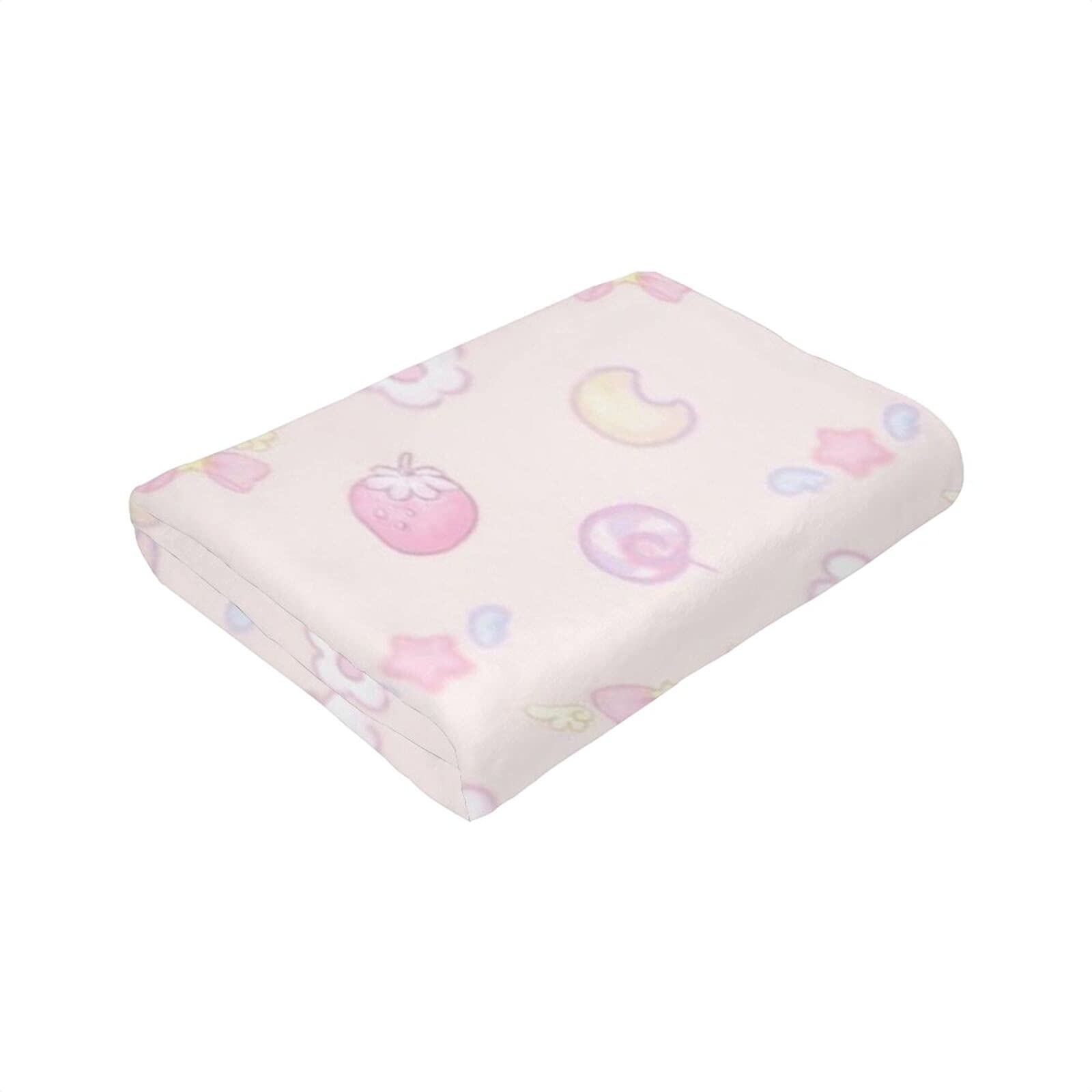 Soft Flannel Strawberry Throw Blanket 80