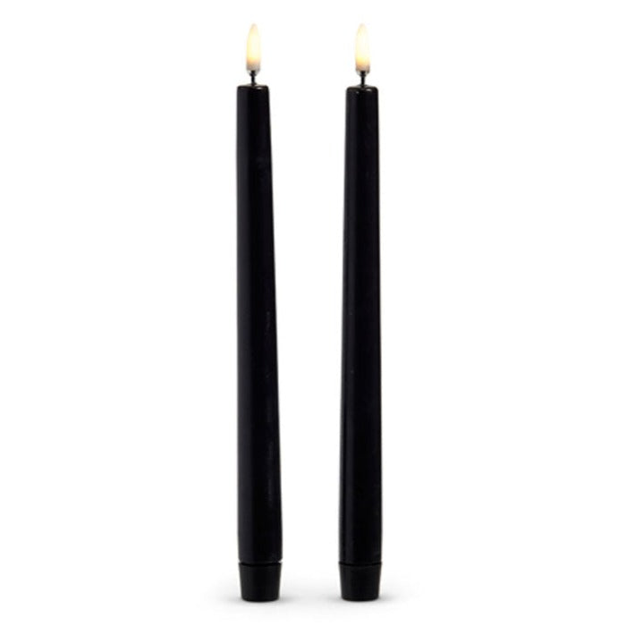 10 Black Wax Taper Candles for Dining Table Decor, Wedding Centerpieces & Romantic Ambiance - Long-Lasting Dripless Candles for Chandeliers, Candelabras & Holiday Decorations