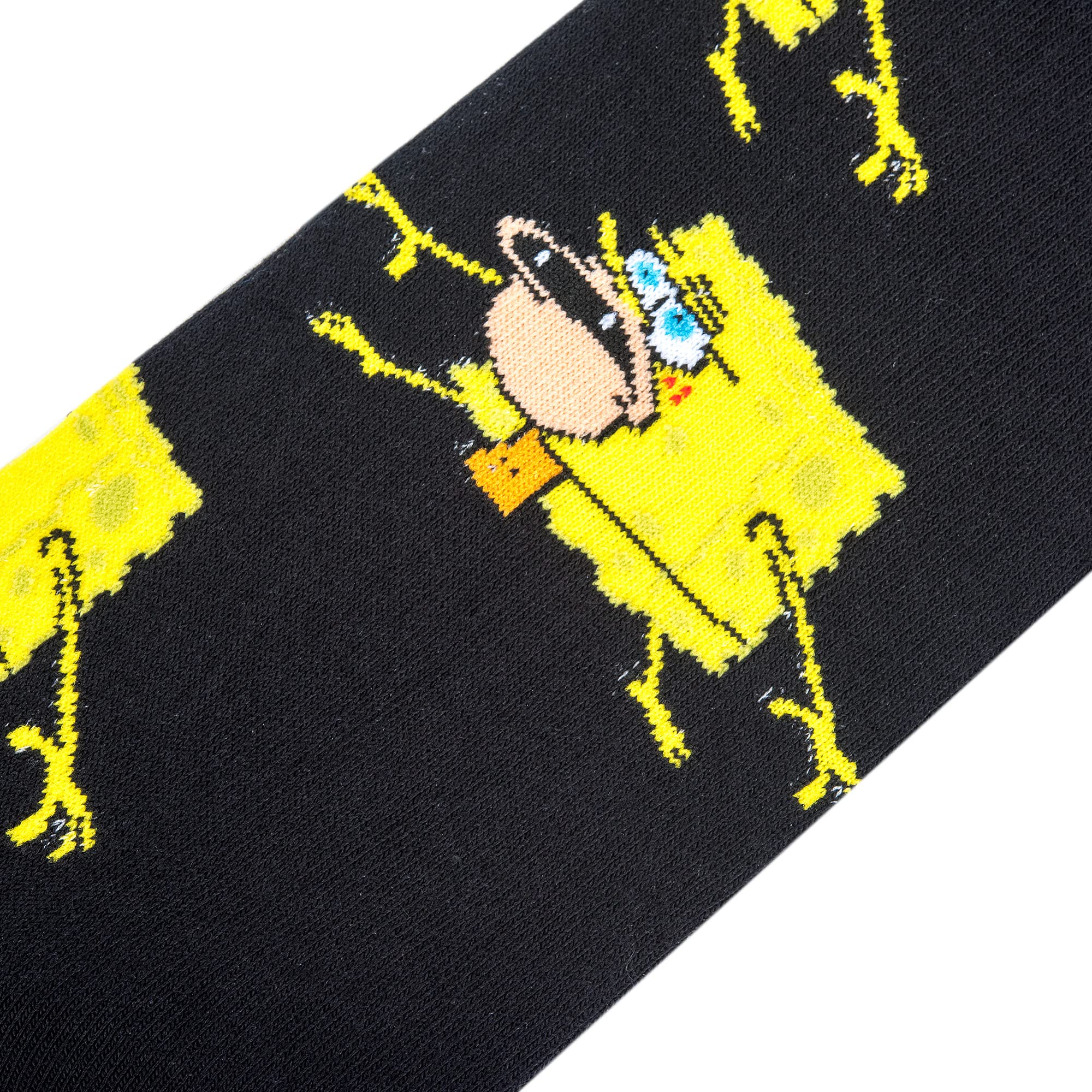 Funny Prehistoric SpongeBob Graphic Print Women's Crew Socks - Large Size | Comfortable Novelty Socks for Cosplay, Gifts & Everyday Wear