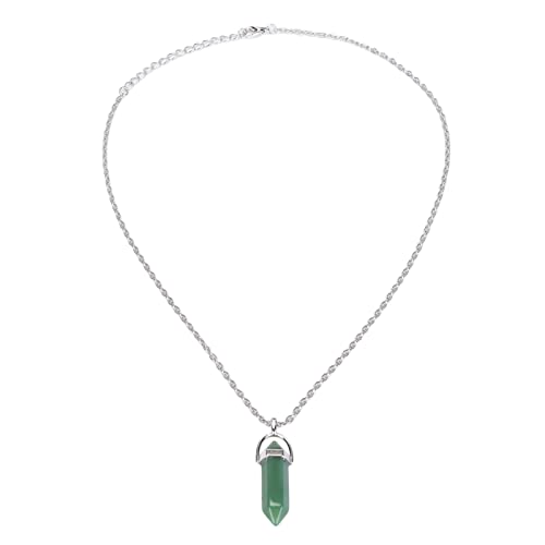 Natural Green Aventurine Crystal Pendant Necklace - Healing Stone Jewelry with Chain for Men & Women - Handmade Quartz Charm for Energy Balance, Meditation & Spiritual Healing | Perfect for Gifts, Yoga & Daily Wear