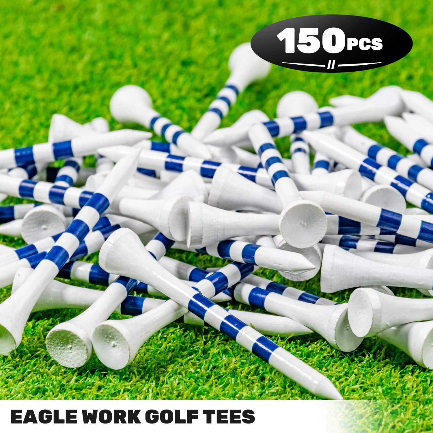 Premium Bamboo Golf Tees Set - 4 Sizes (1.5
