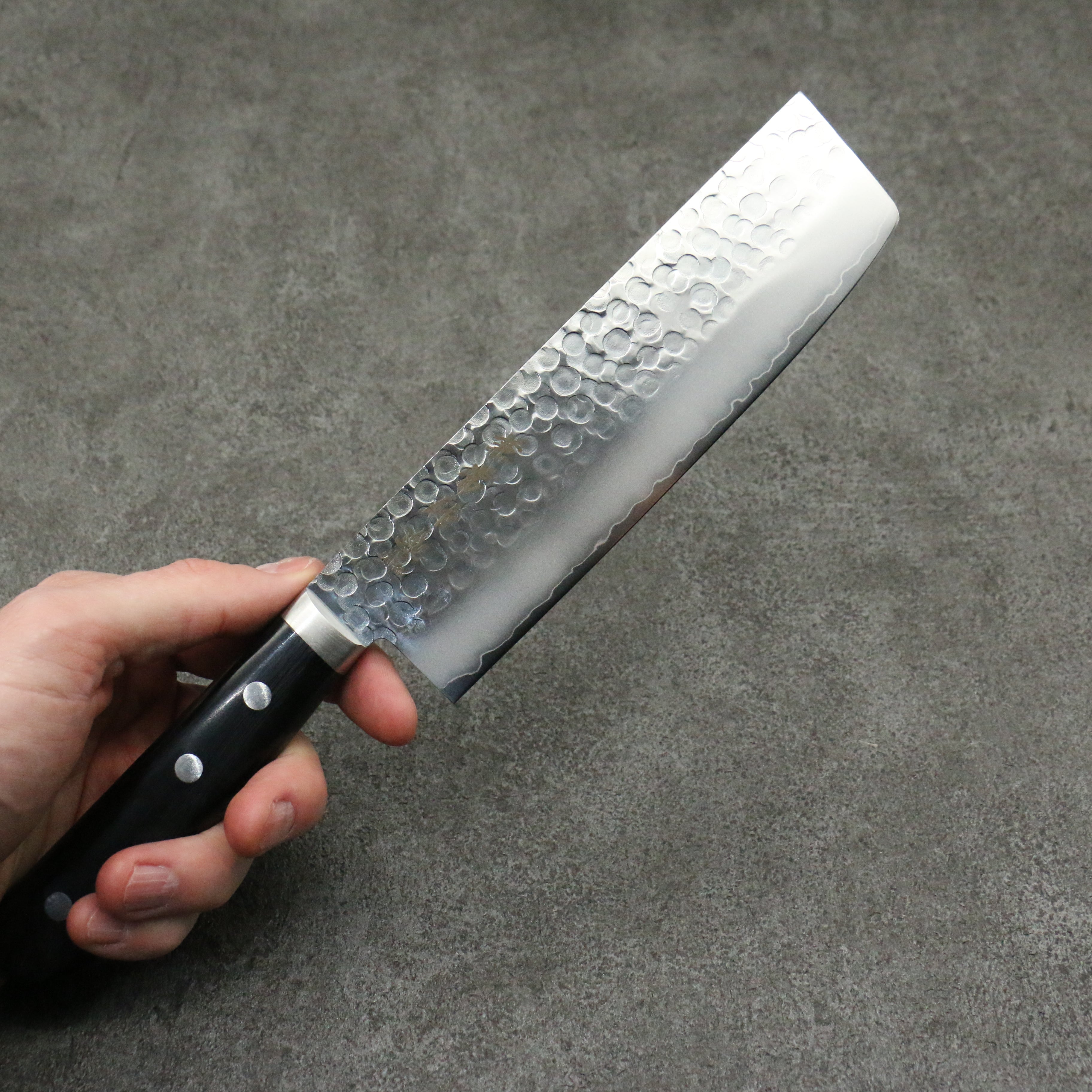 Premium Kanetsune VG1 Hammered Nakiri Knife 165mm - Japanese Chef Knife with Black Pakkawood Handle - Perfect for Slicing, Dicing & Vegetable Prep - Ideal for Home Cooks & Professional Chefs