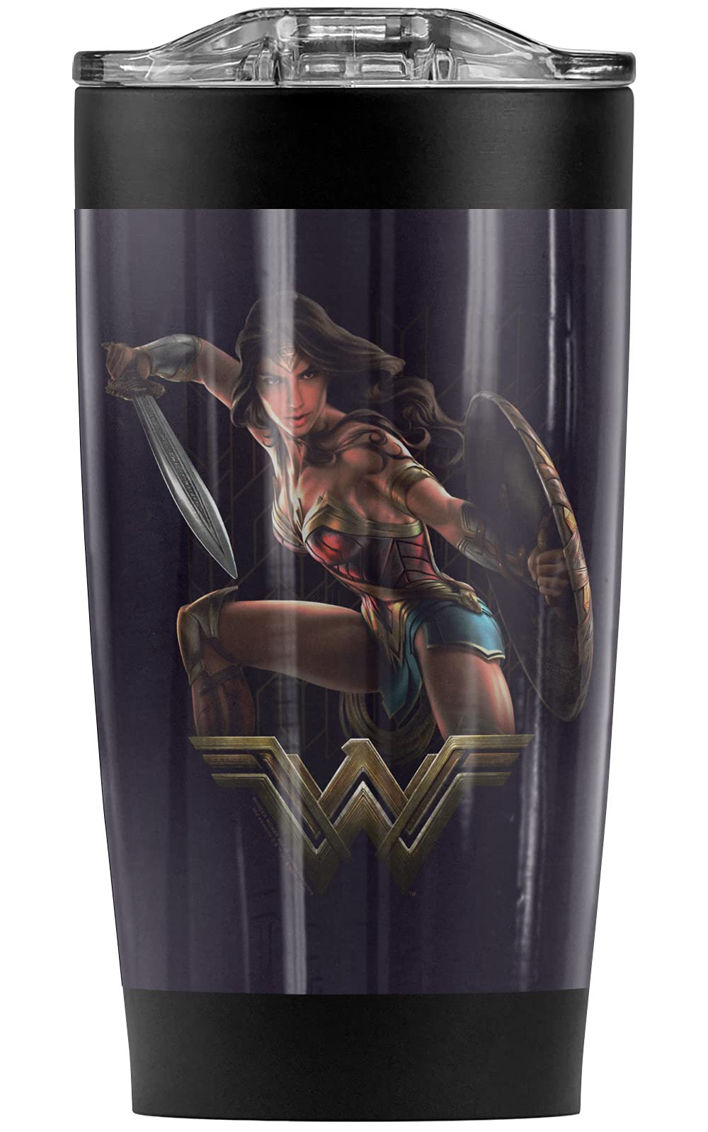 Wonder Woman Movie Stainless Steel Tumbler 20oz - Vacuum Insulated Travel Mug with Leakproof Lid - Keeps Hot & Cold for Hours - Perfect for Coffee, Tea, Iced Drinks - Great Gift for Office, Gym, Camping, Road Trips