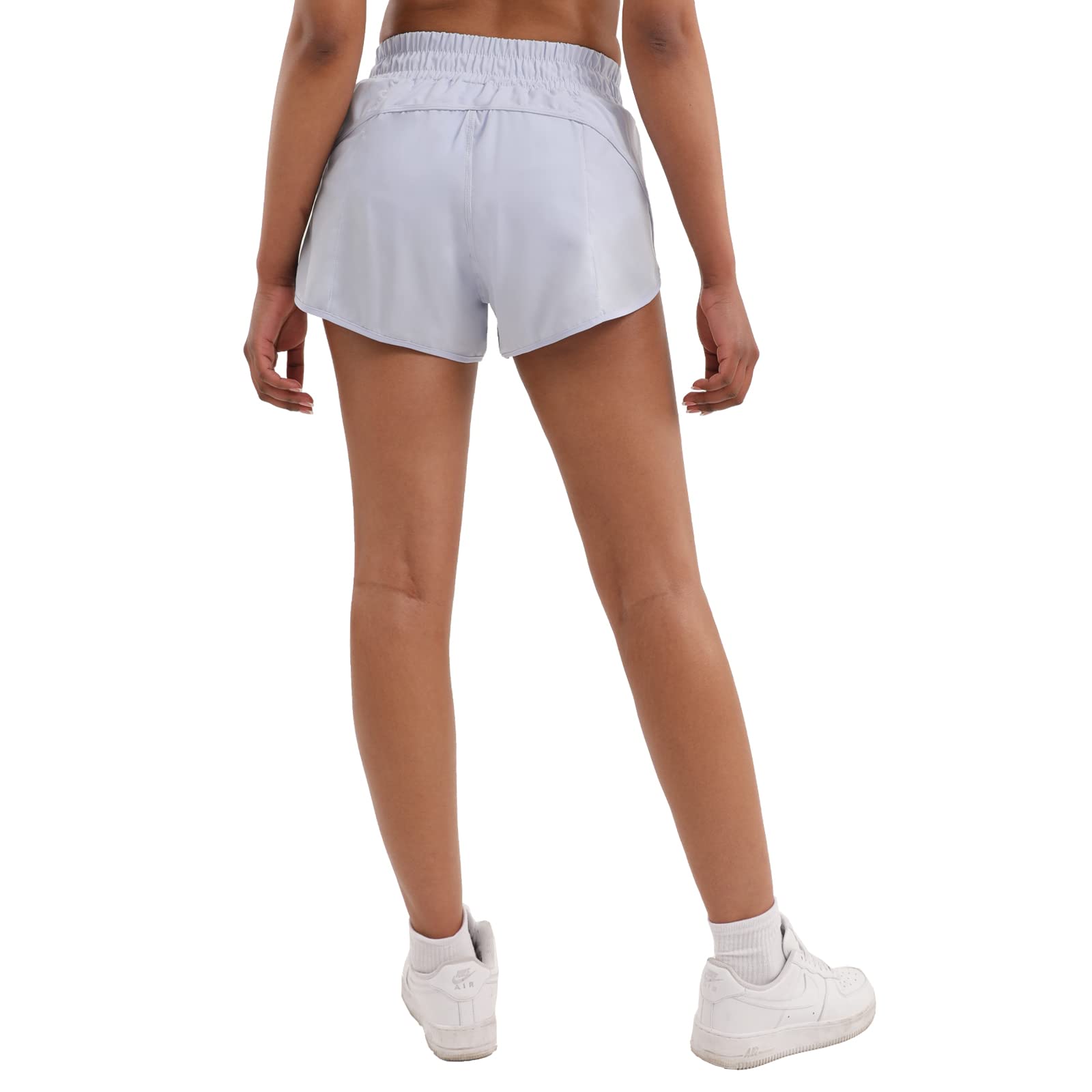 Aurefin Women's Quick Dry Athletic Shorts - Elastic Waist Running Shorts with Zip Pockets for Workout, Sports & Active Lifestyle | Perfect for Gym, Jogging and Outdoor Activities