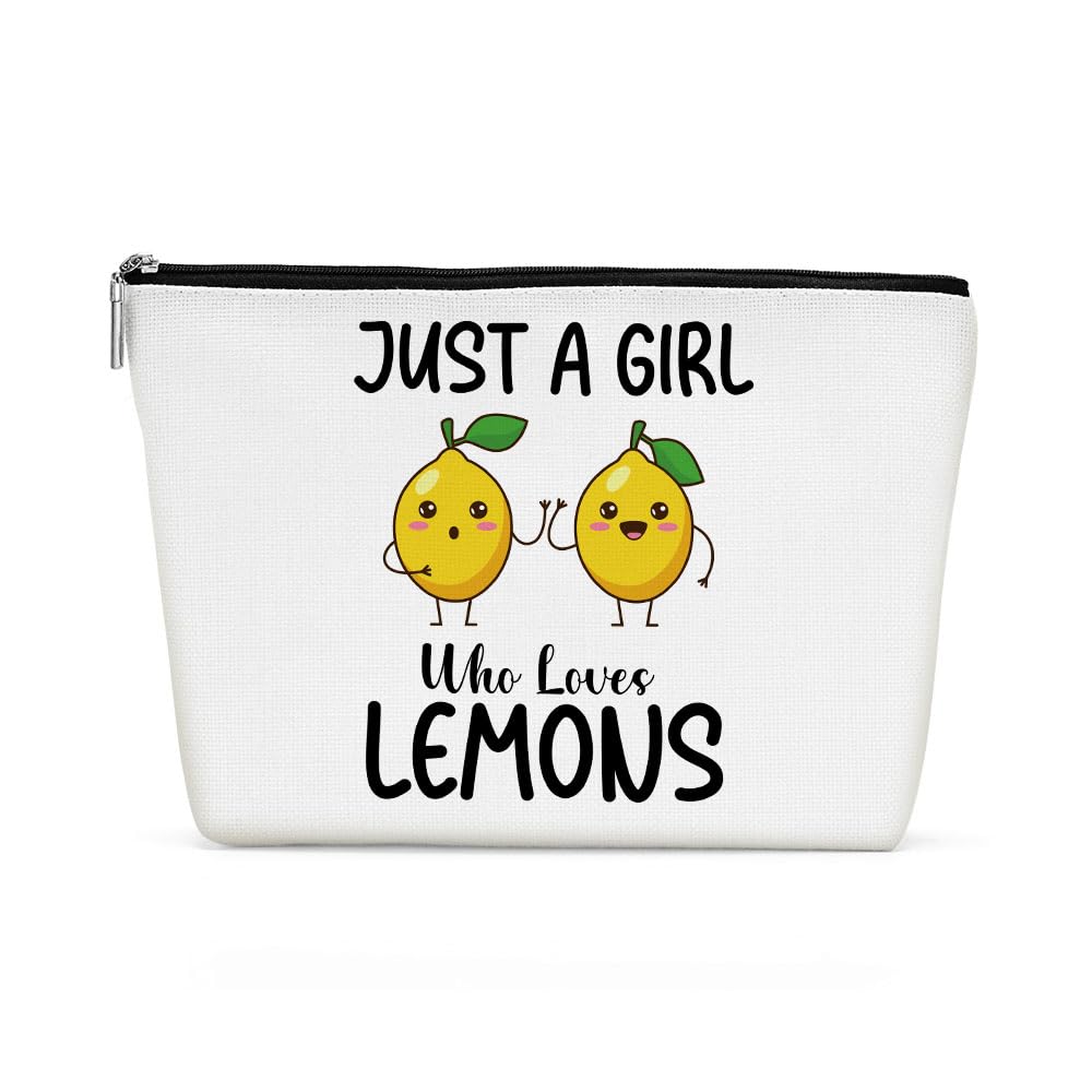 Funny Lemon Makeup Bag - Cute Cosmetic & Toiletry Travel Bag for Women, Teens, Best Friends - Perfect Gift for Lemon Lovers, Sisters, Birthdays, Christmas (Ideal for Travel, Gym & Daily Use)