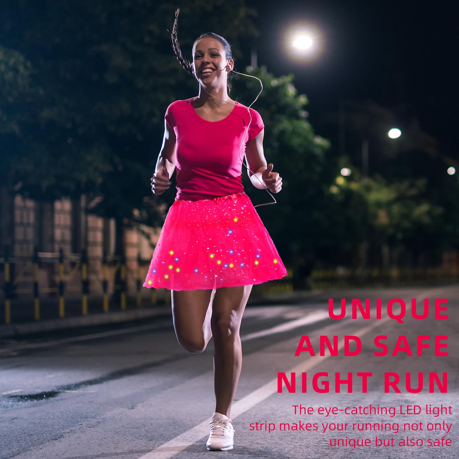 Glow in the Dark LED Tutu Skirt for Women - Sparkling Tulle Dance Skirt with Lights - Perfect for Raves, Dance Performances, Halloween & Cosplay Costumes
