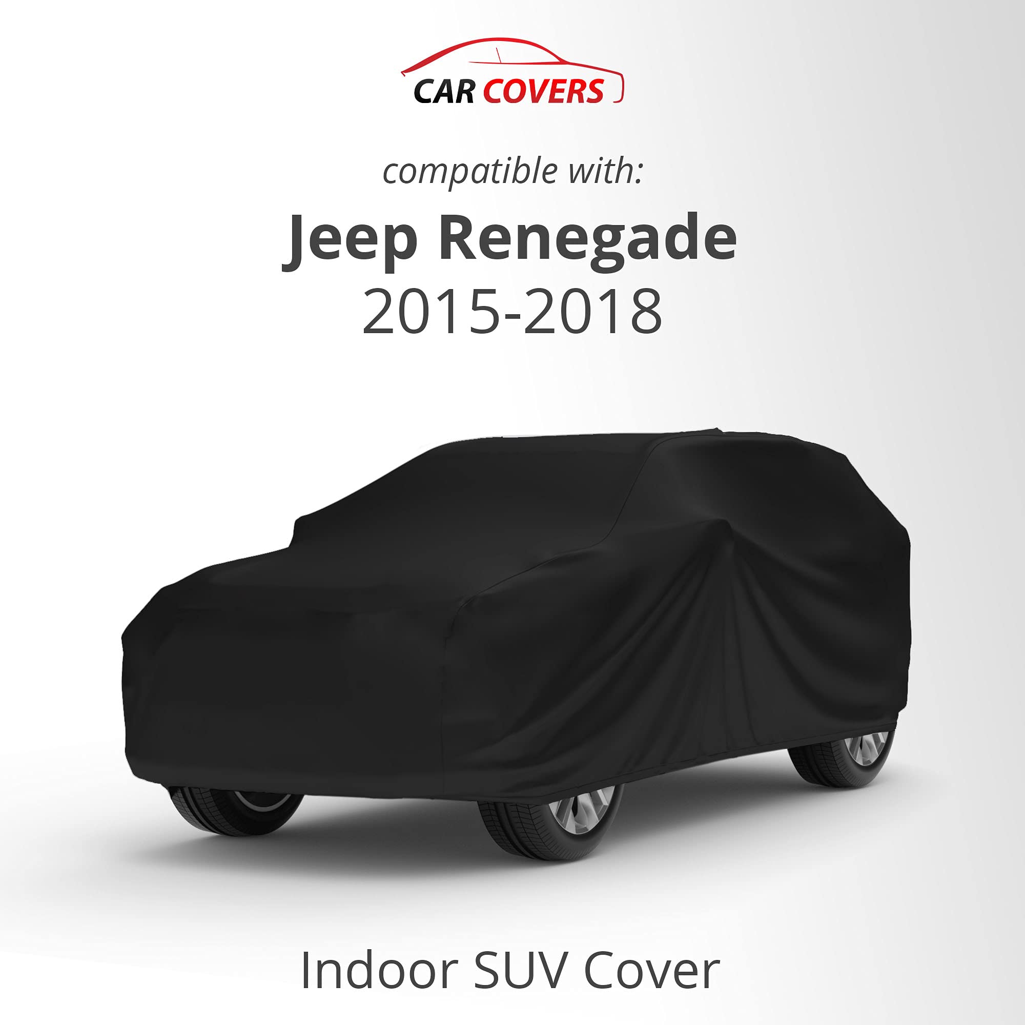 Scratch-Resistant Indoor SUV Car Cover for Jeep Renegade 2015-2024 | Black Satin Ultra Soft Material | Warranty Included | Perfect for Garage Storage & Vehicle Protection