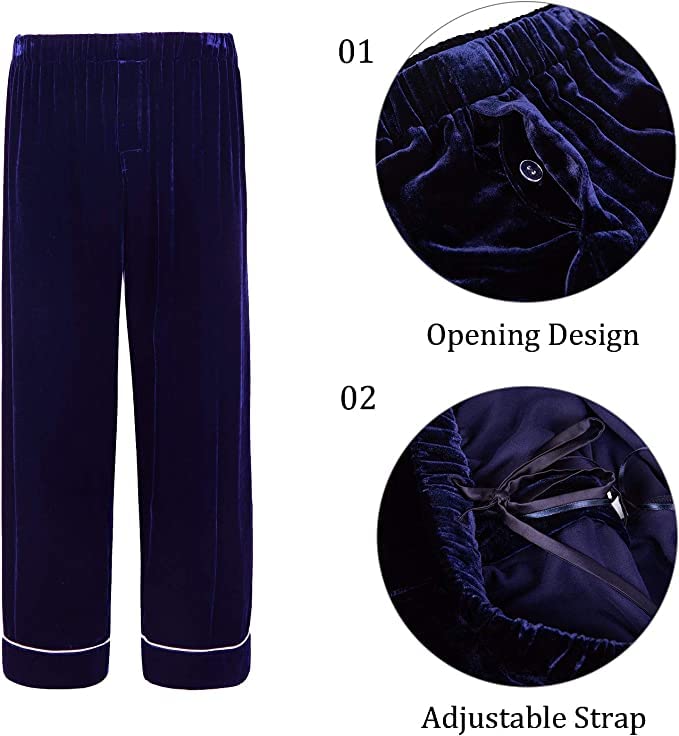 Luxury Men's Silk Velvet Pajama Set - Soft Winter Sleepwear for Cold Weather - Cozy Loungewear for Home & Relaxation