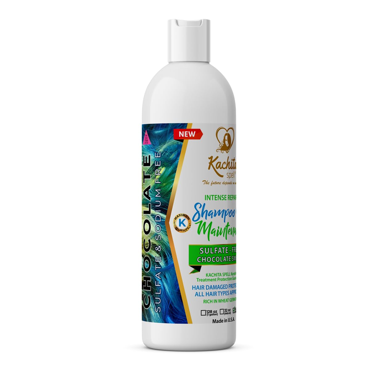 Brazilian Keratin Blowout Treatment Kit - Kachita Spell Chocolate 32 fl oz with Keratin Shampoo & Conditioner Set for Smooth, Frizz-Free Hair | Salon-Quality at Home | Perfect for Damaged Hair Repair & Styling