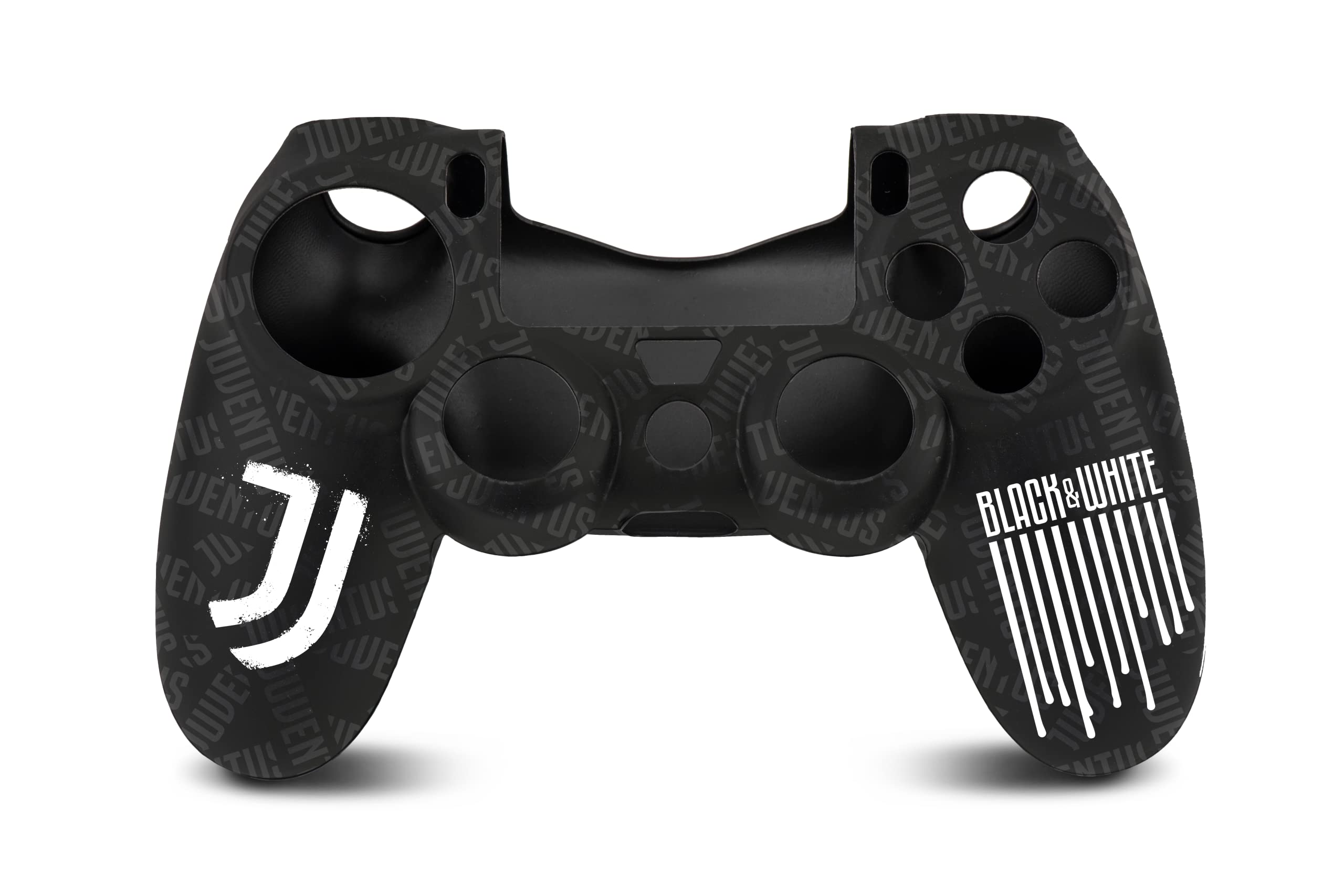 Official Juventus Black Silicone Skin & Dual Color Thumb Grip for PS4 Controller - Classic Football Gaming Accessory - Perfect for FIFA, eSports & PlayStation 4 Game Sessions