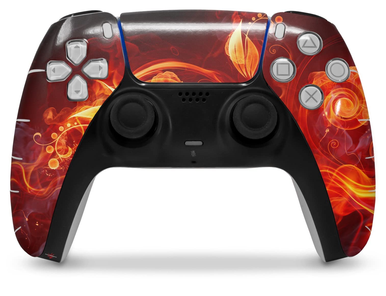 PS5 DualSense Controller Skin Wrap - Fire Flower Design for Gaming Protection