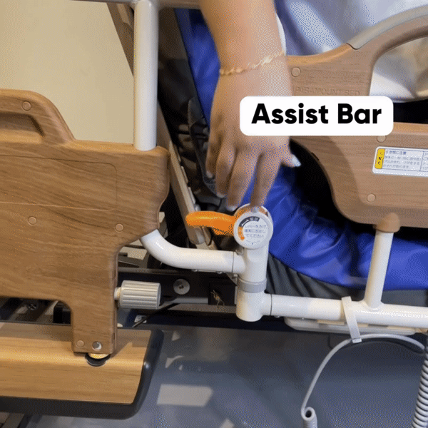 Premium Rakusho Z Wooden Series Homecare Bed by Paramount Bed Japan – Ergonomic Support for Comfortable Sleep, Ideal for Home and Healthcare Facilities