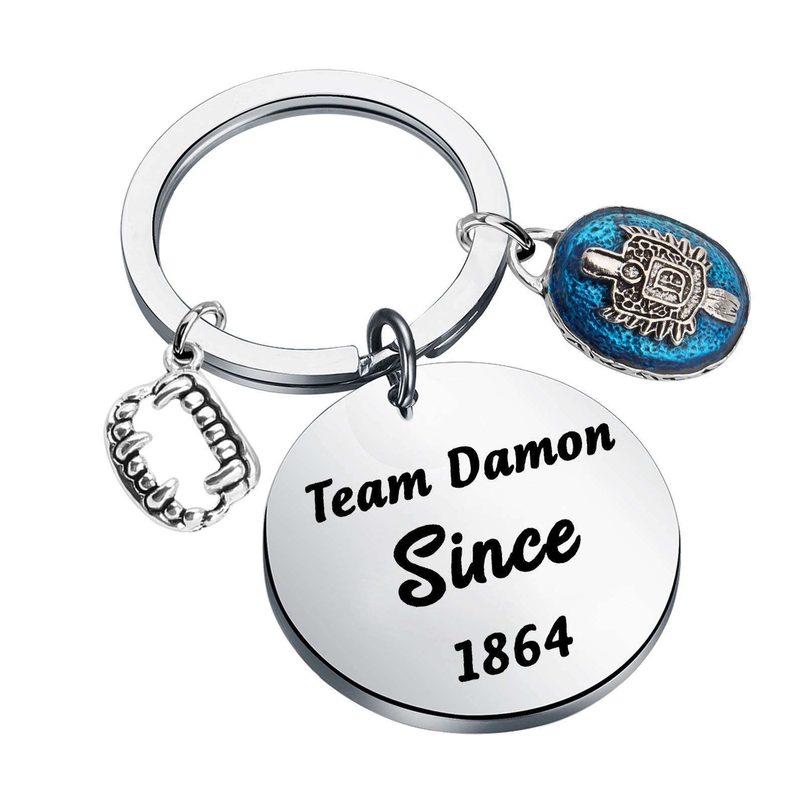 HOLLP The Originals Inspired Jewelry Team Damon Since 1864 Keychain - Perfect Gift for TV Show Fans, Vampire Diaries Lovers & Collectors - Great for Cosplay, Fan Meetings & Birthday Presents