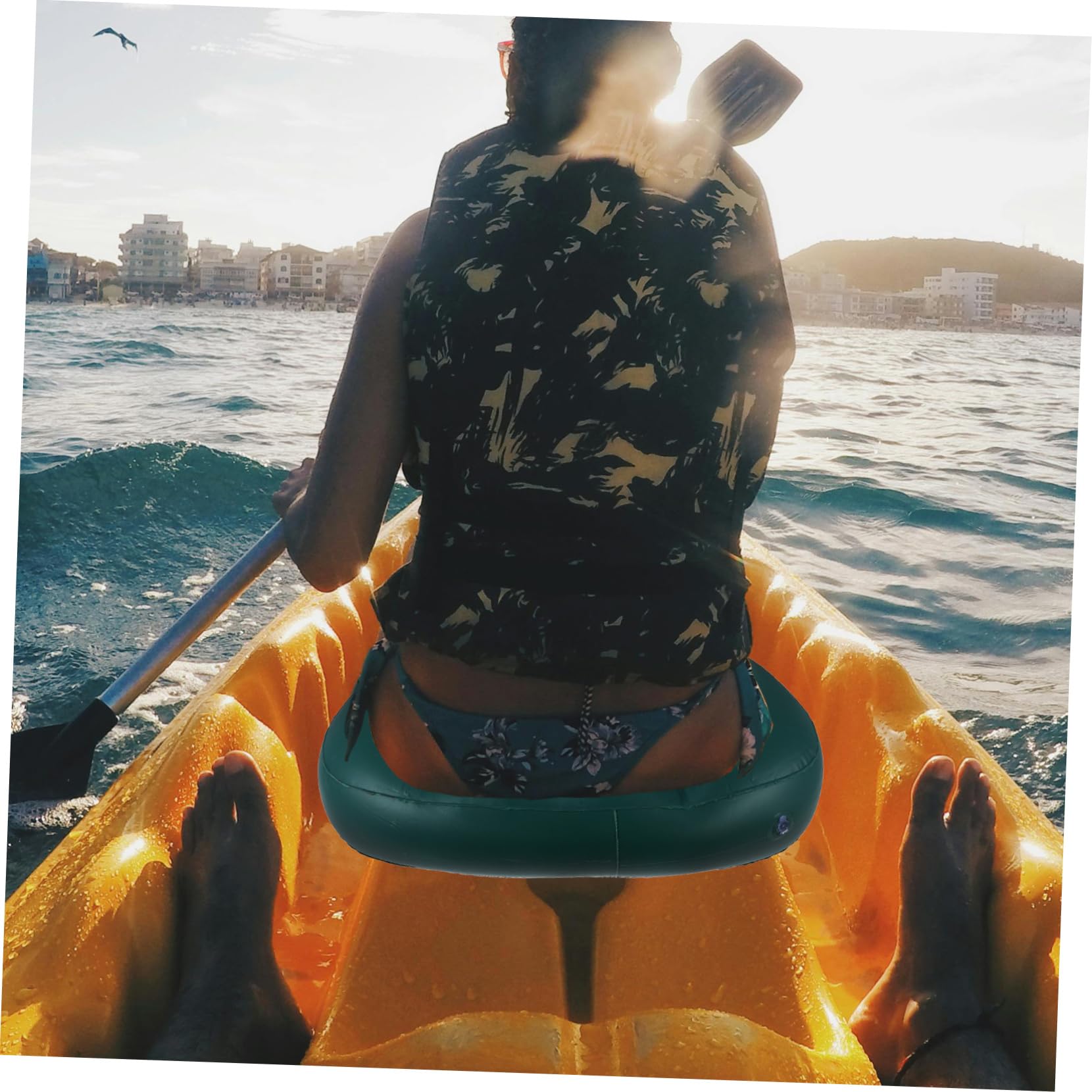 Inflatable River Boat Cushion - Lightweight, Foldable, Waterproof for Fishing, Kayaking, Canoeing | Comfortable Seat Pad for Outdoor Adventures, Camping, and Water Sports