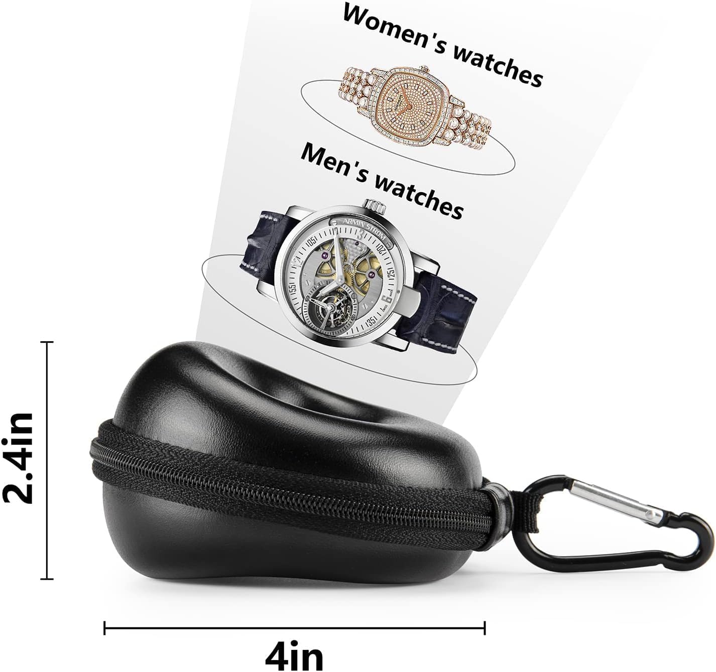 2 Pack Travel Watch Case - Portable Organizer for Men & Women - Fits Watches up to 50mm - Perfect for Business Trips & Vacations