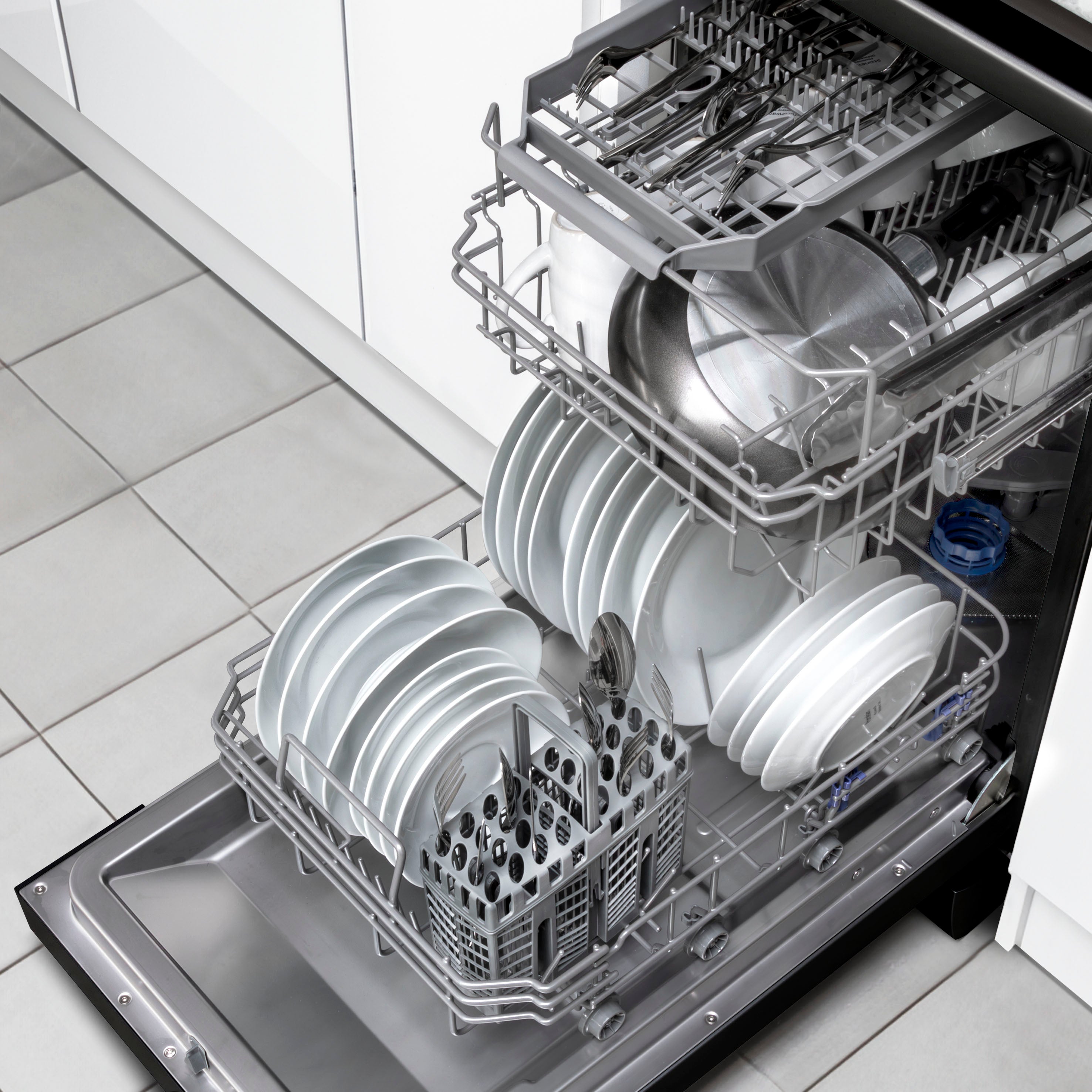 Baridi 45cm Slimline Freestanding Dishwasher - 10 Place Settings, 8 Wash Programs, Energy Efficient (DH267) - Perfect for Small Kitchens, Apartments & RVs