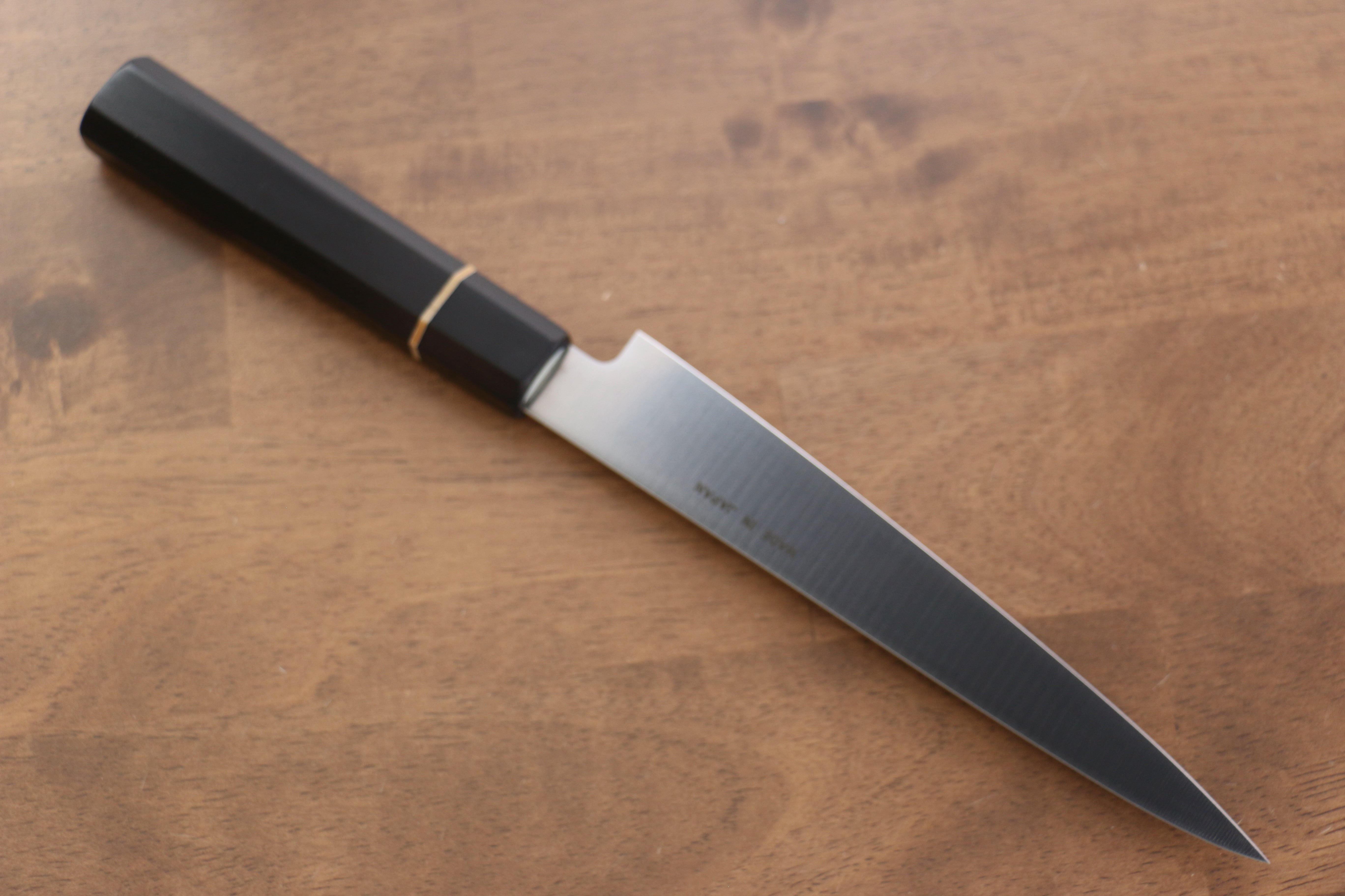 Premium Seisuke Molybdenum Steel Slicer Knife 180mm - Black Pakkawood Handle - Professional Kitchen Knife for Sushi, Meat, and Vegetables