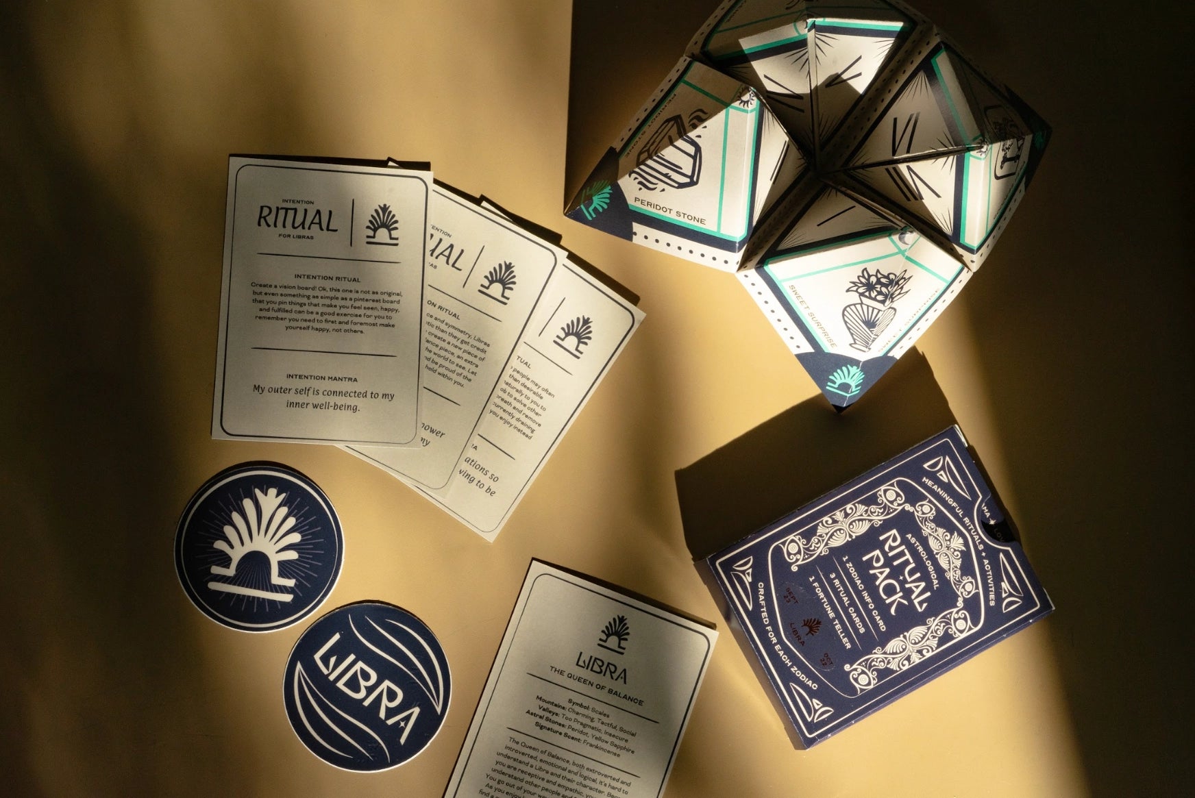 Zodiac Ritual Kit with Intention Cards & Fortune Teller - Astrology Divination Set for Spiritual Guidance, Meditation & Tarot Reading