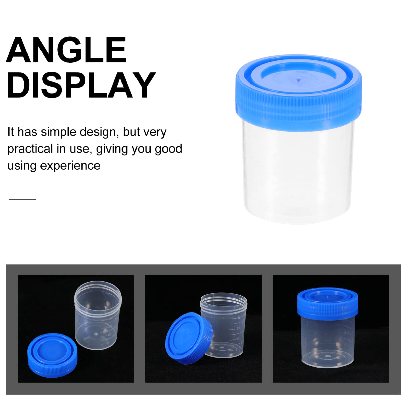 30pcs Screw Top Urine Sample Cups with Lids - Disposable Medical Specimen Containers for Hospital, Lab & Home Use (Random Colors) - Ideal for Urine, Sputum & Fluid Collection