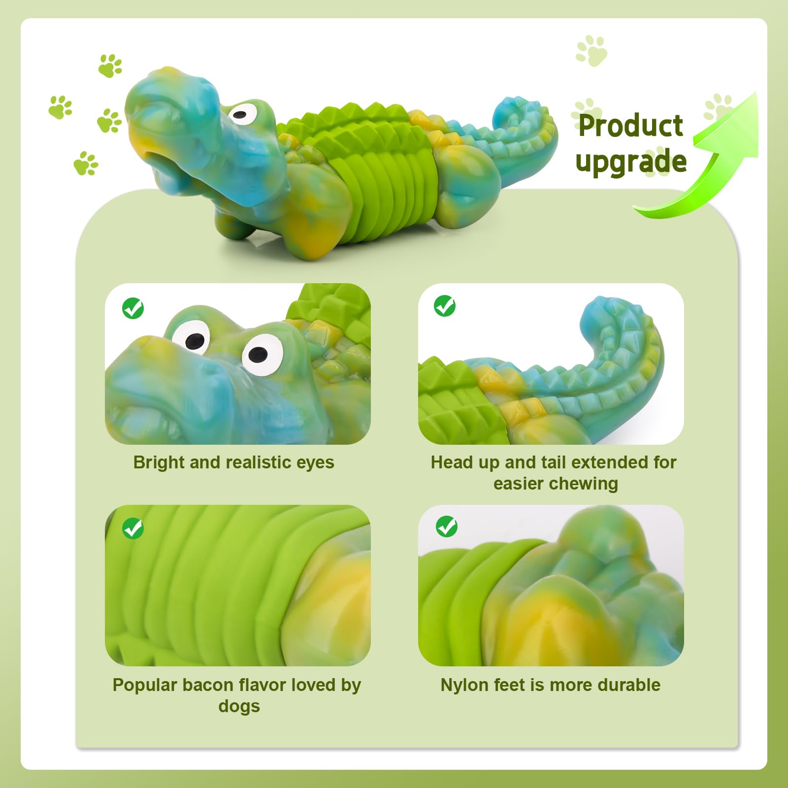 Durable Dog Chew Toys for Aggressive Chewers - Bacon Flavor for Large Breeds