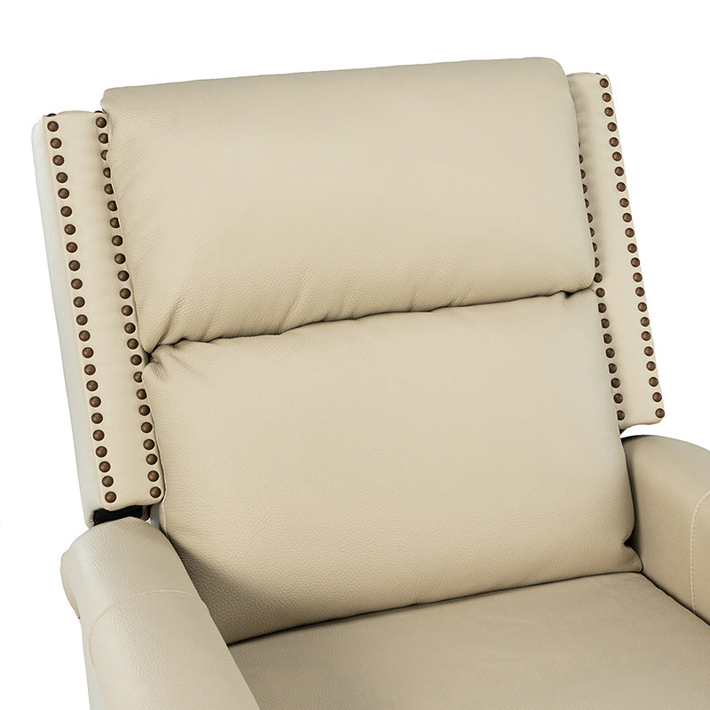 Canace Modern Genuine Leather Manual Glider Rocker Recliner Chair - Comfortable Swivel Lounge Chair for Living Room, Nursery, and Office Relaxation