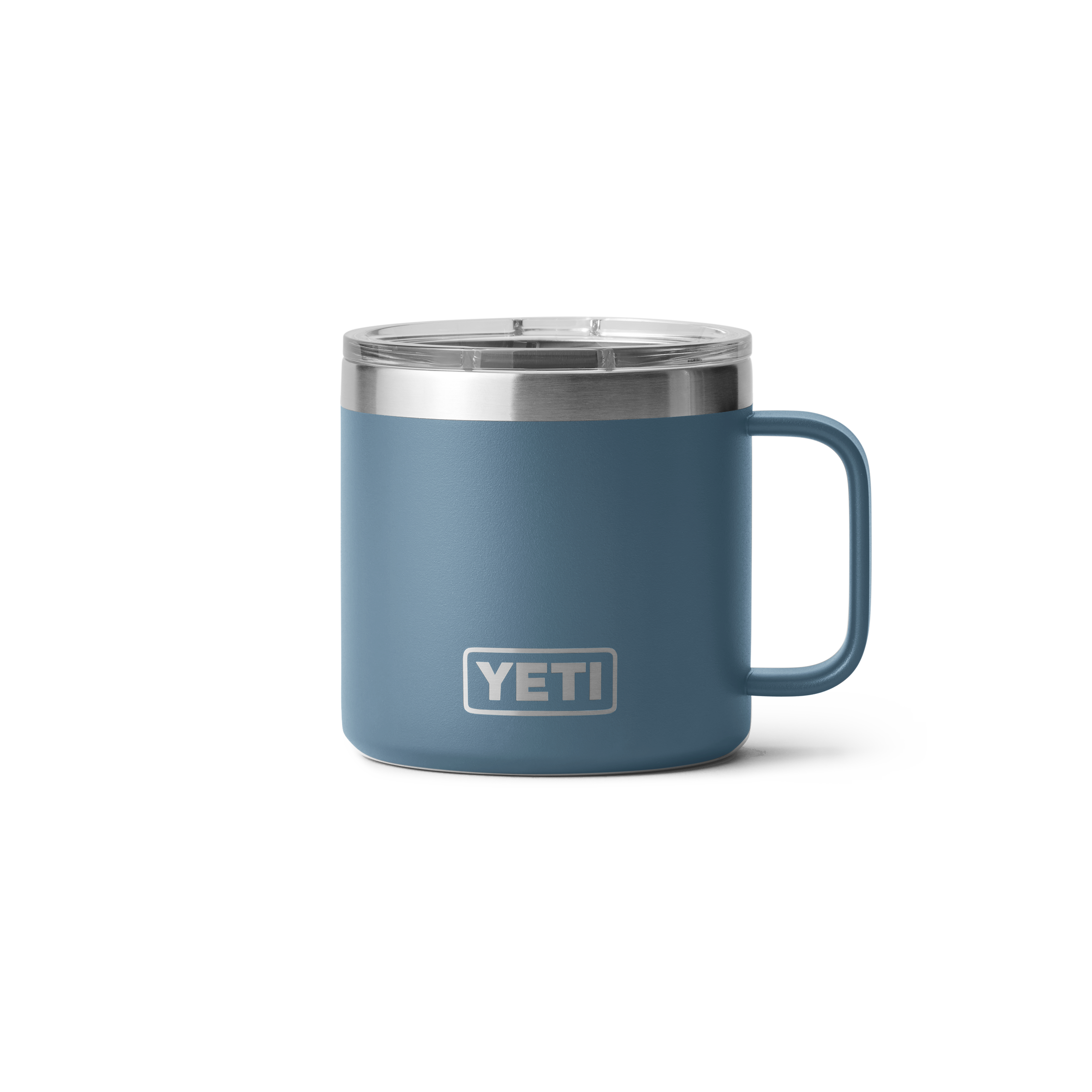 Yeti Rambler 14 oz Insulated Stainless Steel Travel Mug with Lid - Nordic Blue - Perfect for Coffee, Tea & Hot Drinks On The Go