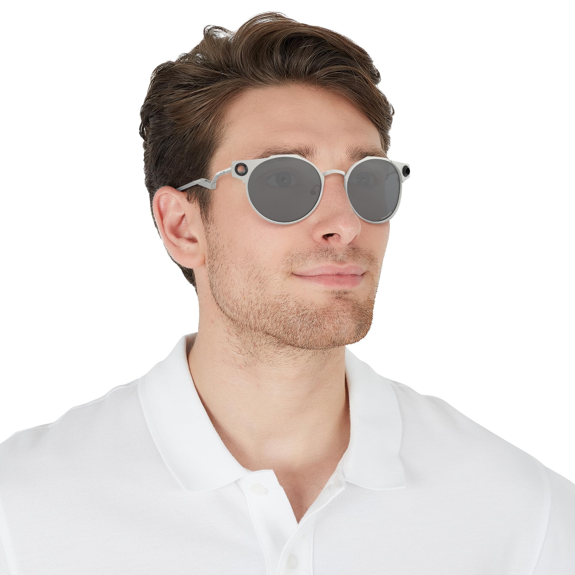 Oakley Men's Sunglasses - Satin Chrome Frame with Prizm Black Lenses, 50mm Polarized Sports & Driving Shades for Outdoor Activities