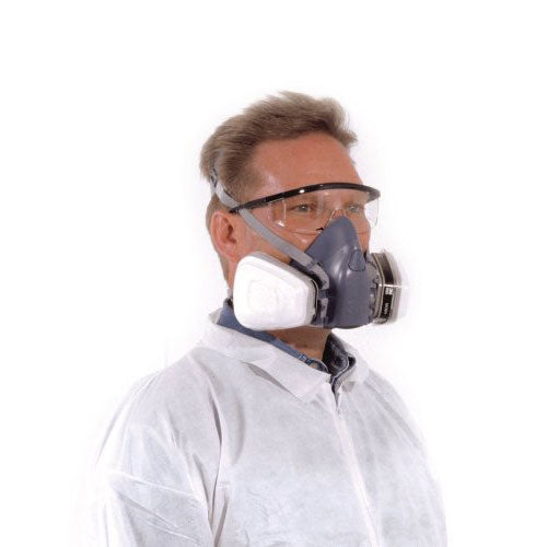 3M 37082 7502 Medium Half Facepiece Respirator - Reusable Safety Mask for Painting, Woodworking & Construction Work - NIOSH Approved for Dust & Chemical Protection