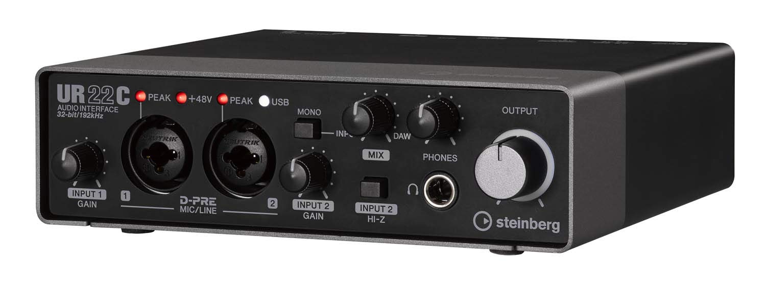 Steinberg UR22C USB 3.0 Audio Interface - Professional Studio Recording Equipment for Musicians & Podcasters | High-Quality Sound Card with Low Latency for Home Studio, Live Streaming & Music Production