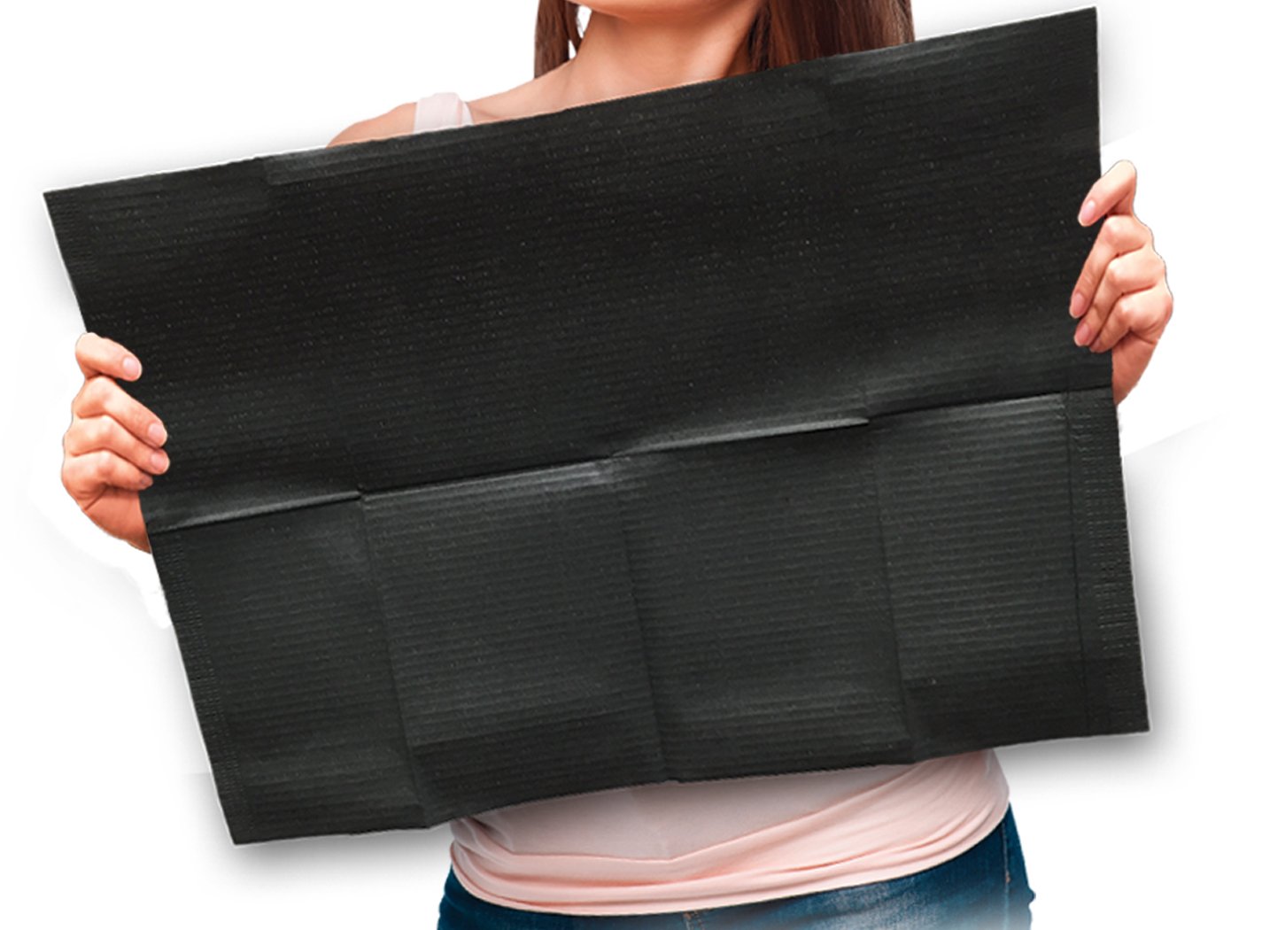 **Adenna Disposable Black Dental Bibs/Lap Cloths (Case of 500) - Ideal for Dental Clinics, Salons & Medical Offices**