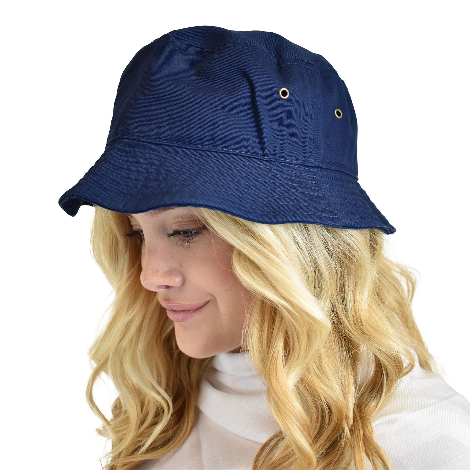 NYFASHION101 Stylish Unisex Solid Color Cotton Bucket Hat for Men & Women - Perfect for Outdoor Activities, Beach, Hiking & Summer Sun Protection