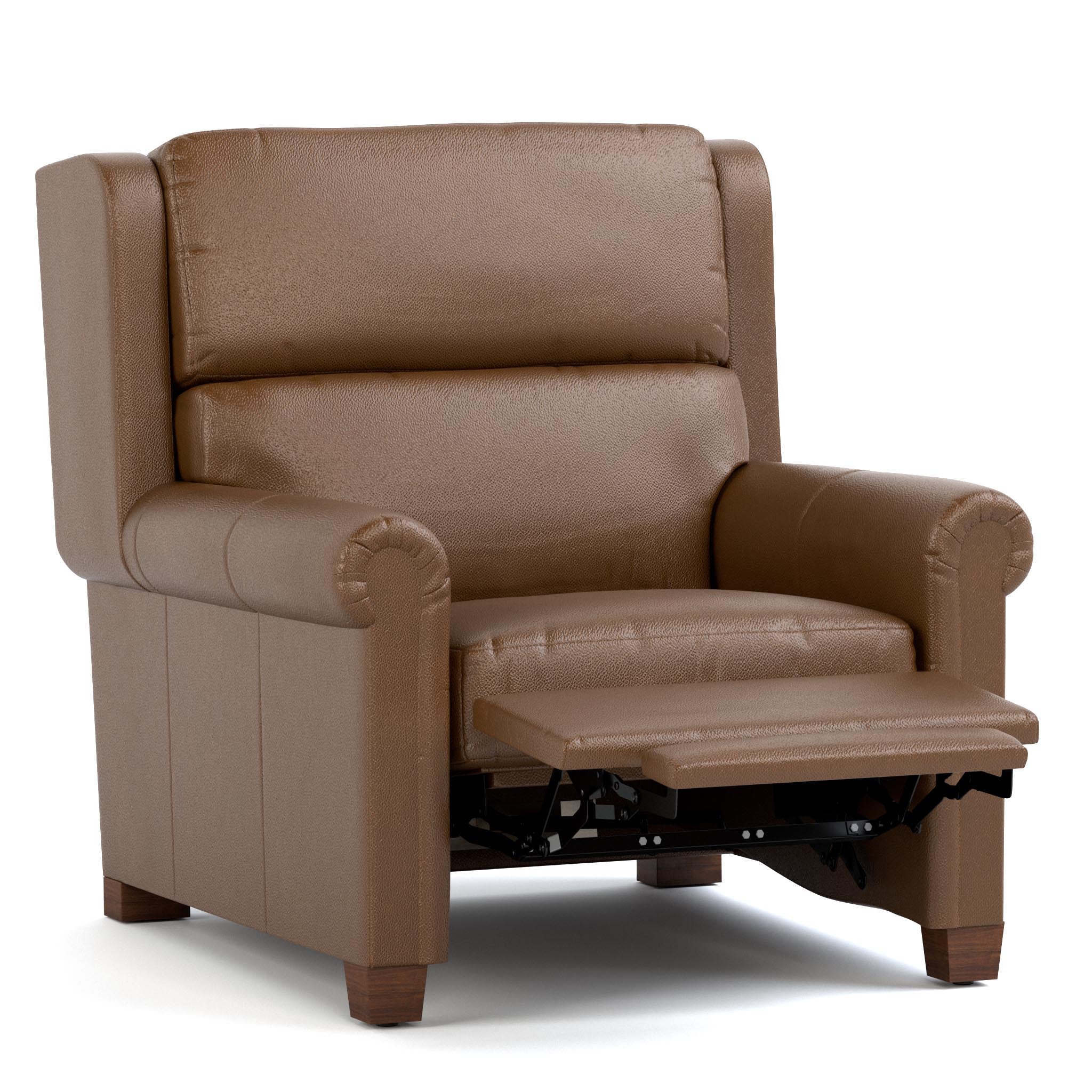 Comfortable Woodlands Small Roll Arm Wall Recliner Chair - Space-Saving Reclining Sofa for Small Apartments, Living Rooms & Home Theaters