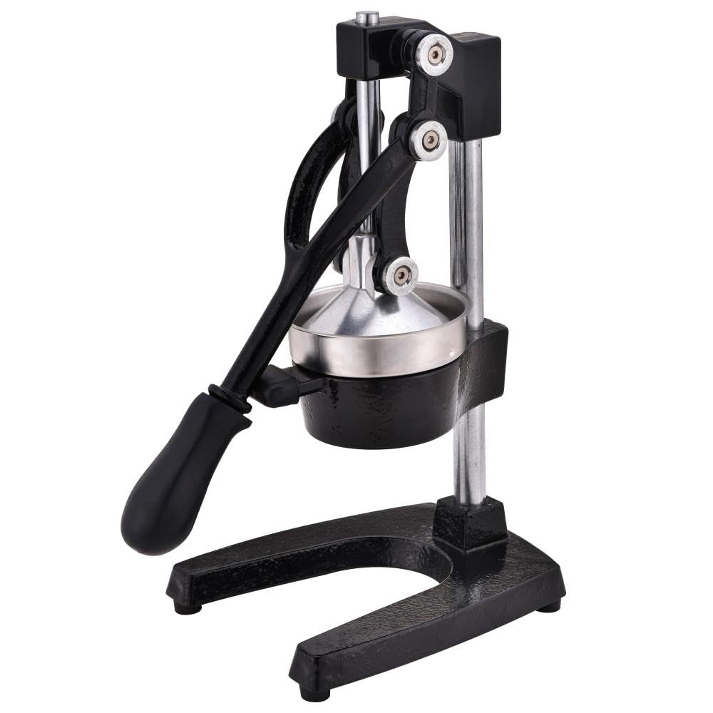 Premium Stainless Steel Manual Citrus Juicer - Durable Cast Iron Orange, Lemon, Grapefruit Squeezer with Large Press Bowl & Non-Slip Grip - Easy to Clean Professional Juice Press for Home Bars, Restaurants & Healthy Lifestyles