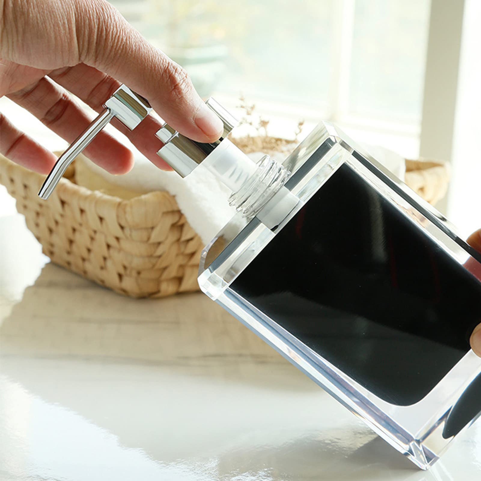 Premium Foaming Soap Dispenser Pump - Black Press Design for Kitchen, Bathroom & Laundry | Easy One-Hand Operation | Modern Minimalist Style | Ideal for Liquid Soap, Lotion & Dish Detergent | Home & Office Use