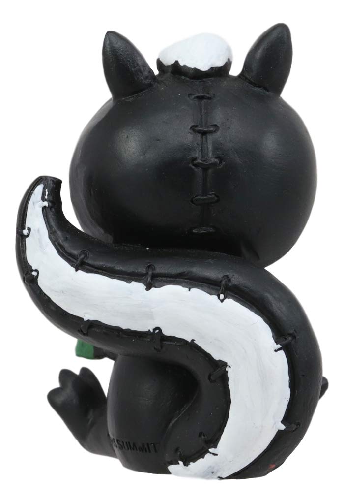 FURRY BONES Ebros Valentine Skunk Skeleton Figurine - Cute Monster Collectible with Red Roses & Hooded Costume - Perfect for Home Decor, Gift Giving & Gothic Collections