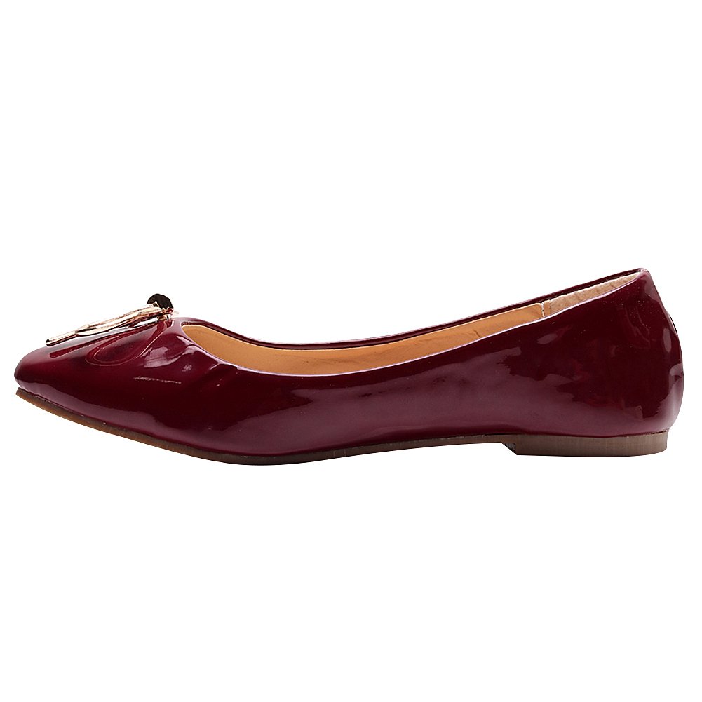 ANUFER Women's Comfortable Square Toe Ballet Flats with Bow Tie - Cute Dolly Shoes for Casual Wear, Office & Party Occasions
