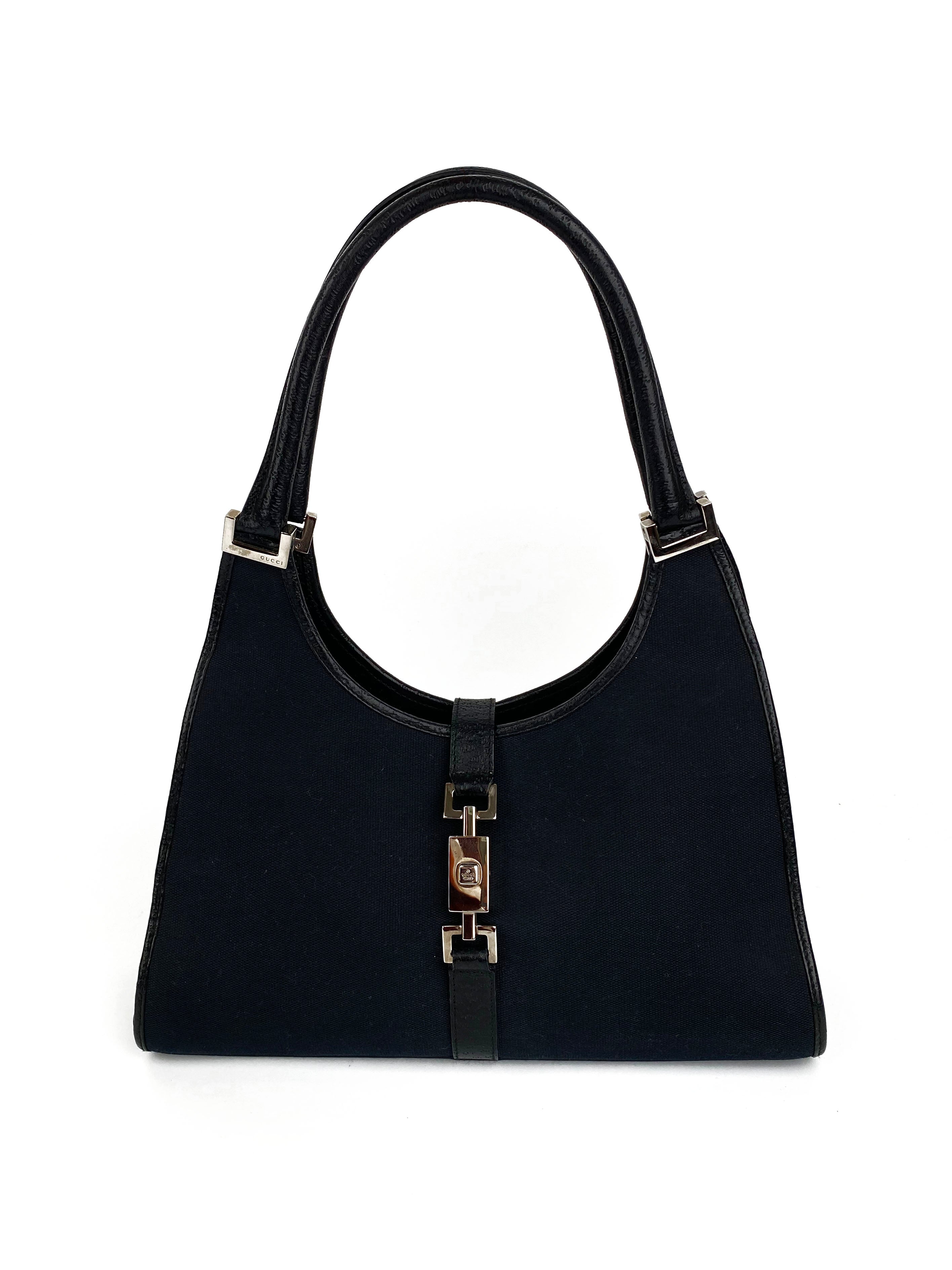 Authentic Gucci Vintage Black Leather Shoulder Bag for Women - Perfect for Date Night, Office & Travel Accessories