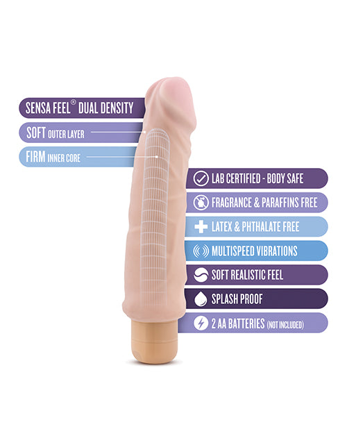 Au Naturel Home Wrecker Vibrating Dildo 9 Inch - Realistic Vanilla Shade for Solo Play & Couples Intimacy - Waterproof & Body-Safe Silicone Adult Toy