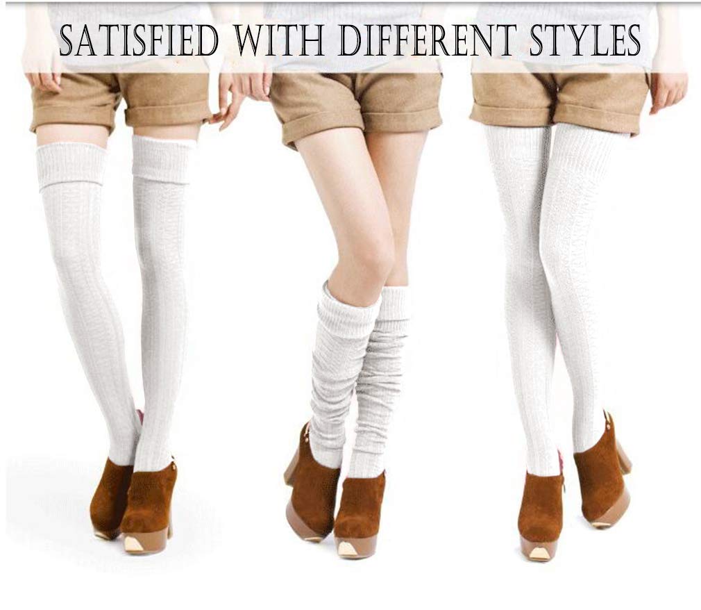 Plus Size Thigh High Socks for Women - Cotton Over The Knee Stockings & Leg Warmers - Perfect for Winter, Cosplay, and Fashion Outfits